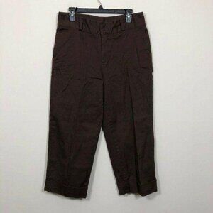 MG Originals Pants Women Size 14 Brown Cuffed Flat‎ Front Pockets Pants